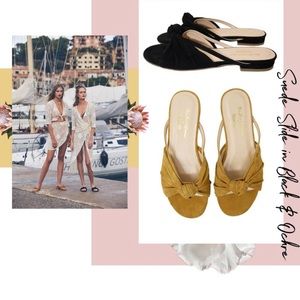 For Love And Lemons Mariais size 10 black suede slides